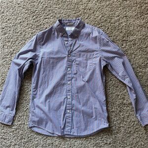 Classic Blue Checkered Button-Down Shirt